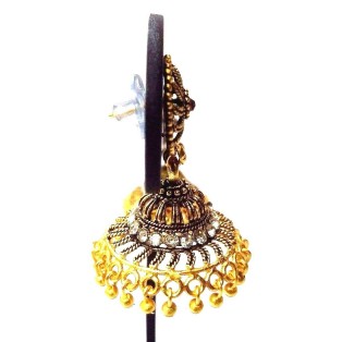 Golden Oxidized Earrings Jhumka Jhumki Jewelry Bollywood Drop Dangle Long EA171
